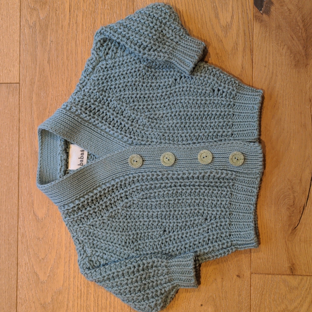 Babaa kids cardigan sweater no 18 sea green